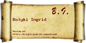 Bolyki Ingrid névjegykártya